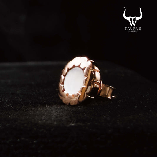 925 Sterling Silver Rose Gold Plated Mother Of Pearl Earring