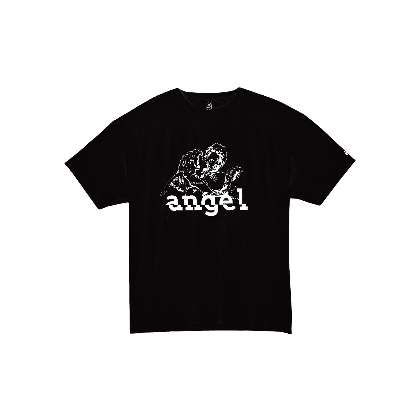 NO KIND. of TEE : alphabet - a for angel - Black