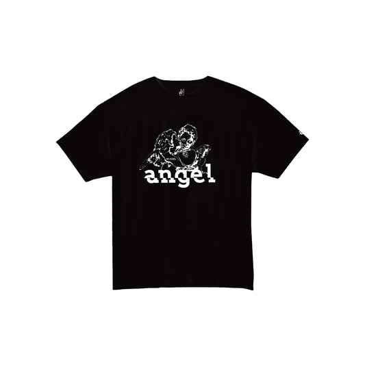 NO KIND. of TEE : alphabet - a for angel - Black