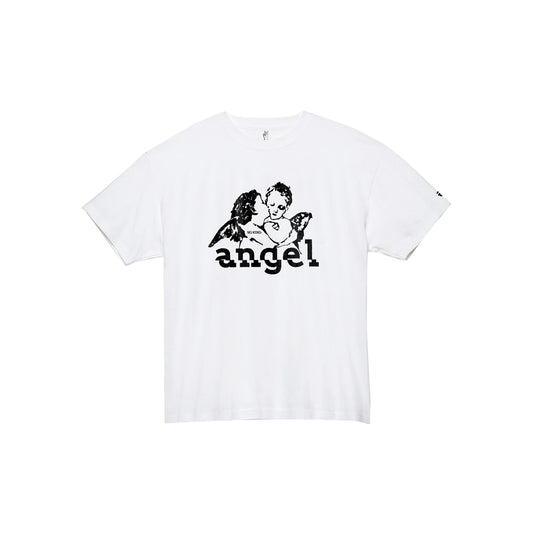 NO KIND. of TEE : alphabet - a for angel - White