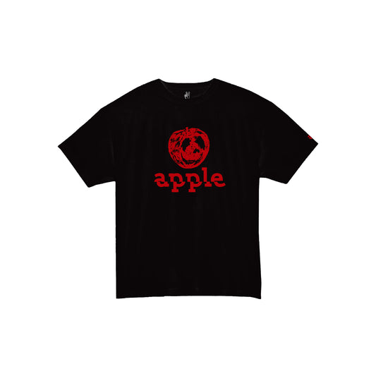 NO KIND. of TEE : alphabet - a for apple - Black