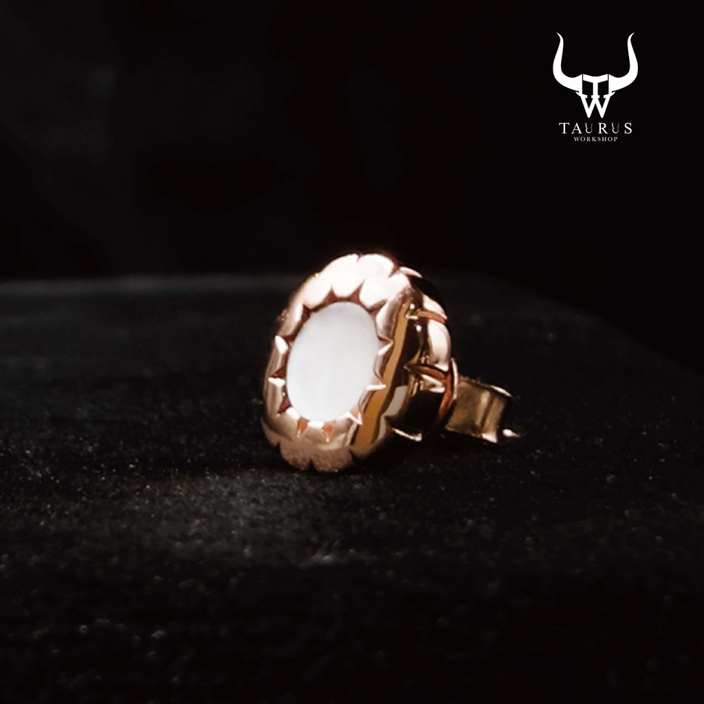 925 Sterling Silver Rose Gold Plated Mother Of Pearl Earring