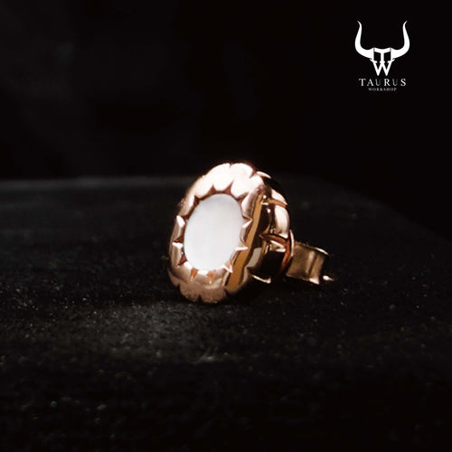 925 Sterling Silver Rose Gold Plated Mother Of Pearl Earring