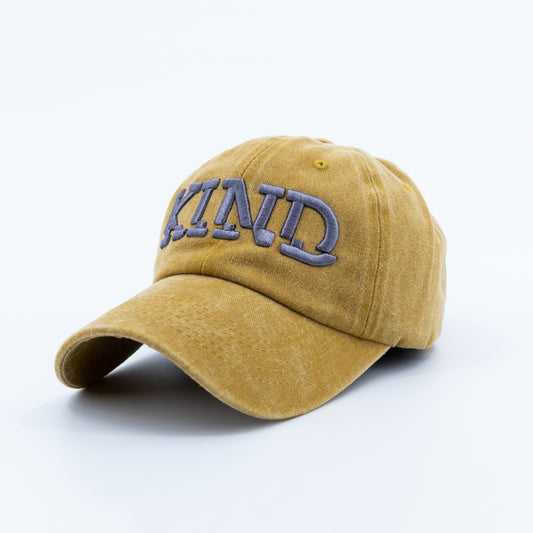 NO KIND. of Cap - NO/KIND : Kind Cap - Washed Yellow on Lavender cap