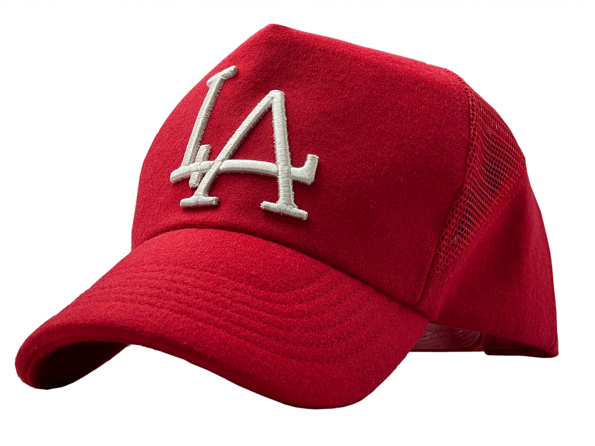 LA Trucker Cap Fluff - Red – Like Black