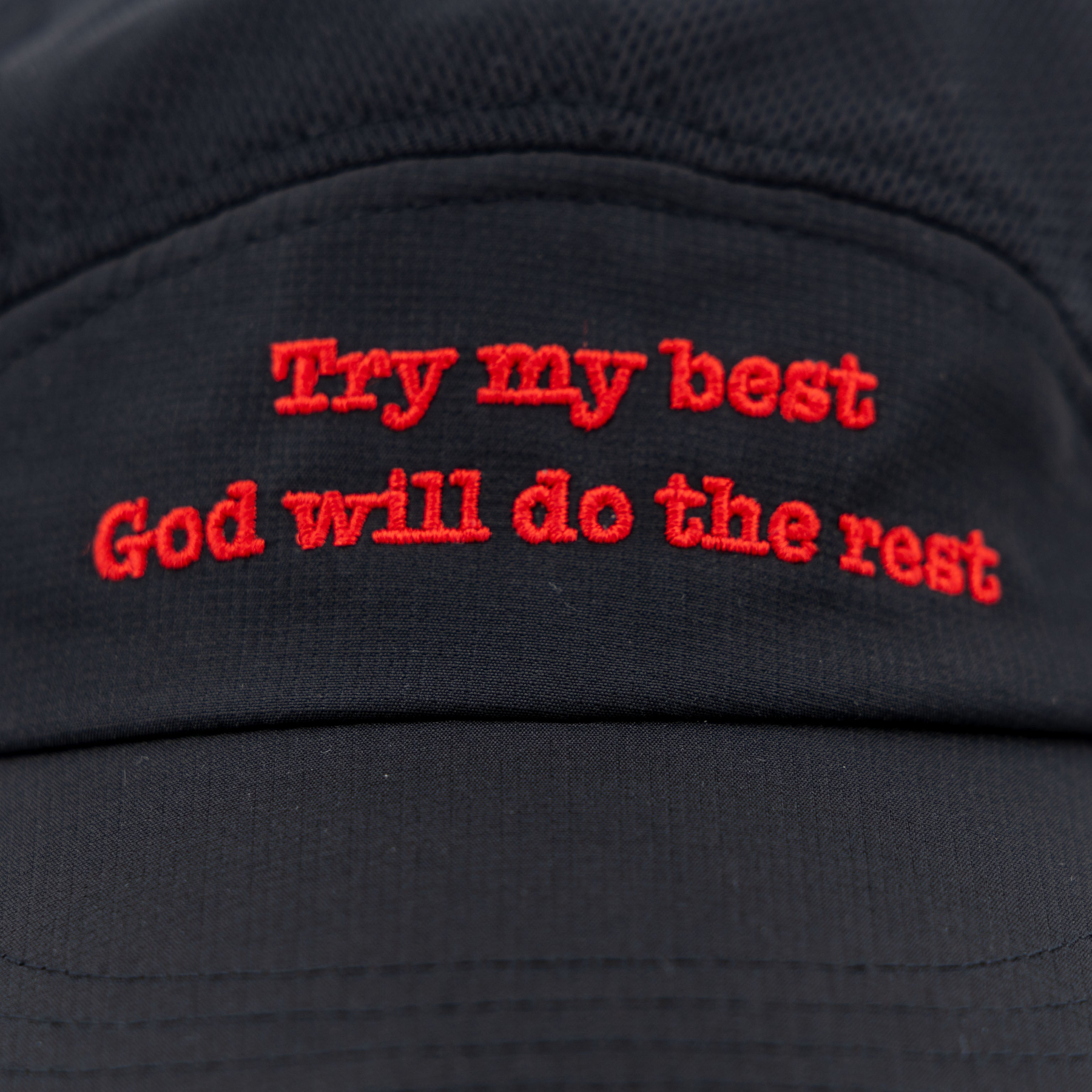[ Try My Best ] Ultra Light Cap - Black & Red